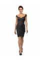 Slate Grey A-Line Off the Shoulder Knee Length Bridesmaid Dress York