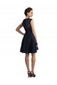 Dark Navy A-Line V-Neck Knee Length Bridesmaid Dress / Evening Dress York