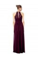 Keyhole Back Dark Navy A-Line Illusion Neck Long Formal Dress / Bridesmaid Dress York