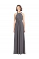 Stormy Silver A-Line Halter Neck Long Bridesmaid Dress York