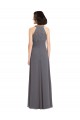 Stormy Silver A-Line Halter Neck Long Bridesmaid Dress York