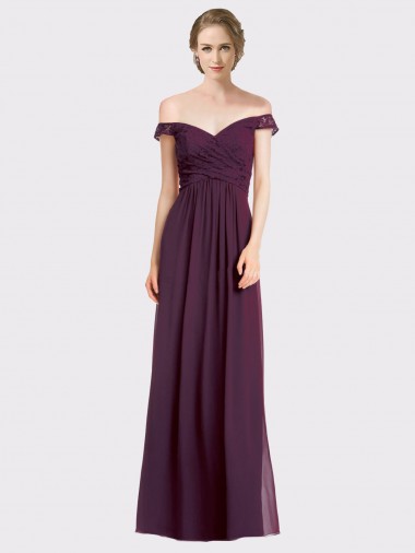 Low Back Grape A-Line Sweetheart Long Bridesmaid Dress York