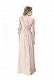V-Back Mint Green A-Line V-Neck Long Bridesmaid Dress York