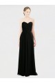 Low Back Black A-Line Strapless Long Bridesmaid Dress York