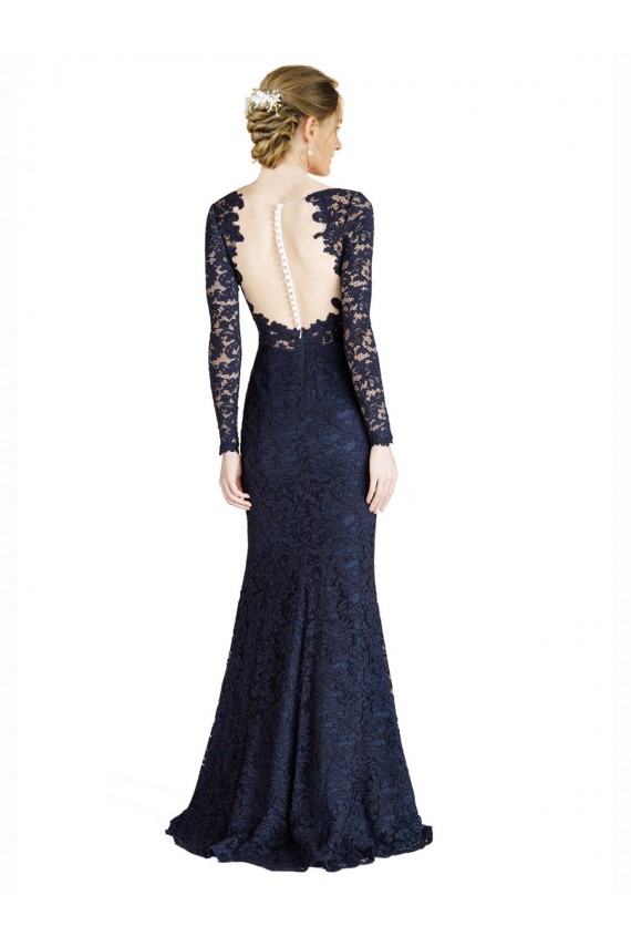 Keyhole Back Dark Navy Mermaid Sweetheart Long Prom Dress / Bridesmaid Dress York