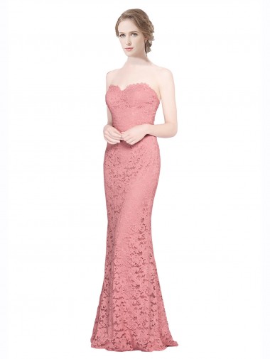 Salmon Mermaid Strapless Long Formal Dress / Bridesmaid Dress York
