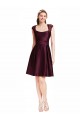 Open Back Grape A-Line Square Neck Knee Length Bridesmaid Dress York