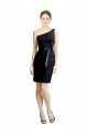 Open Back Black A-Line One Shoulder Knee Length Bridesmaid Dress York