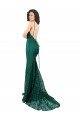 Open Back Dark Green Mermaid V-Neck Long Black Tie Evening Gown / Prom Dress / Bridesmaid Dress York