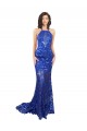 Open Back Royal Blue Mermaid High Neck Long Semi Formal Evening Dress / Prom Dress / Bridesmaid Dress York
