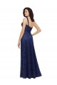 Low Back Dark Navy A-Line V-Neck Long Bridesmaid Dress York