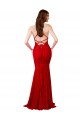 Open Back Red Mermaid V-Neck Long Formal Dress / Bridesmaid Dress York
