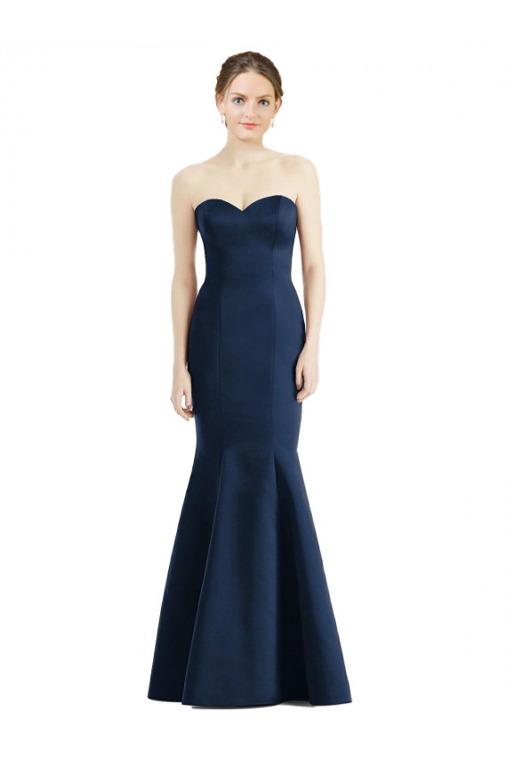 Dark Navy Mermaid Sweetheart Long Floor Length Bridesmaid Dress York