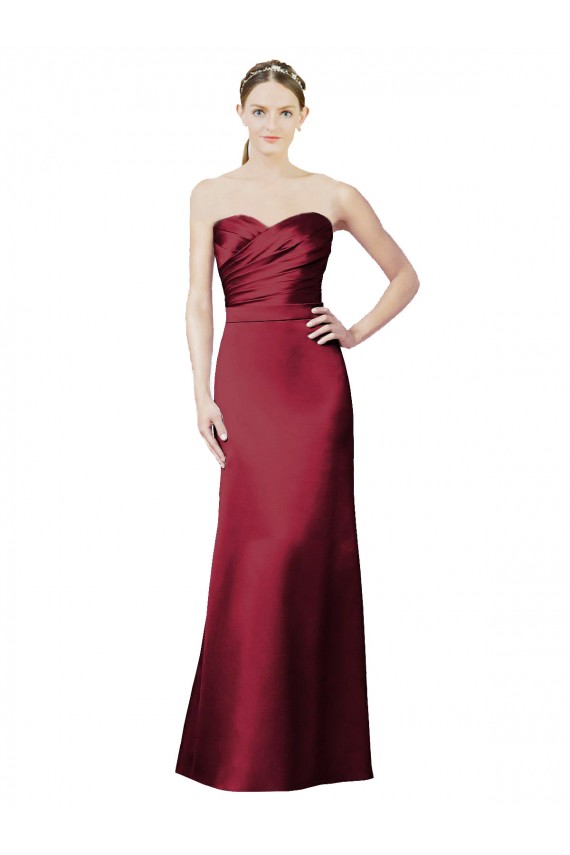 Burgundy Mermaid Strapless Long Bridesmaid Dress / Evening Dress York