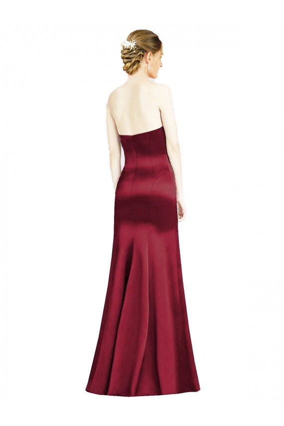 Burgundy Mermaid Sweetheart Sleeveless Long Bridesmaid Dress York