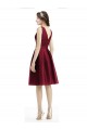 Burgundy A-Line Bateau Neck Knee Length Bridesmaid Gown York