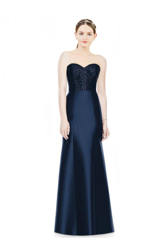 Dark Navy Mermaid Strapless Long Evening Dress / Bridesmaid Dress York