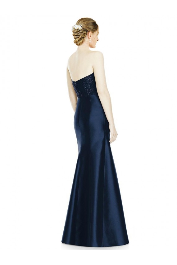 Dark Navy Mermaid Strapless Long Evening Dress / Bridesmaid Dress York