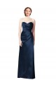 Dark Navy A-Line Strapless Long Bridesmaid Dress York