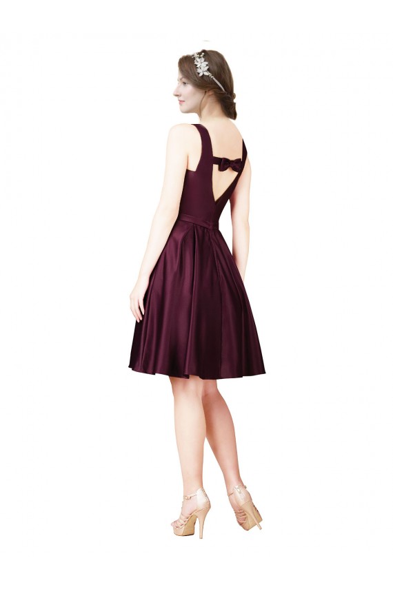 V-Back A-Line Bateau Neck Knee Length Prom Dress / Bridesmaid Dress York