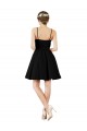 Open Back Dark Navy A-Line Halter Neck Knee Length Bridesmaid Gown York