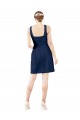Dark Navy A-Line V-Neck Knee Length Bridesmaid Gown York