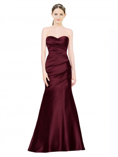 Low Back Burgundy Mermaid Sweetheart Long Formal Evening Gown / Prom Dress / Bridesmaid Dress York