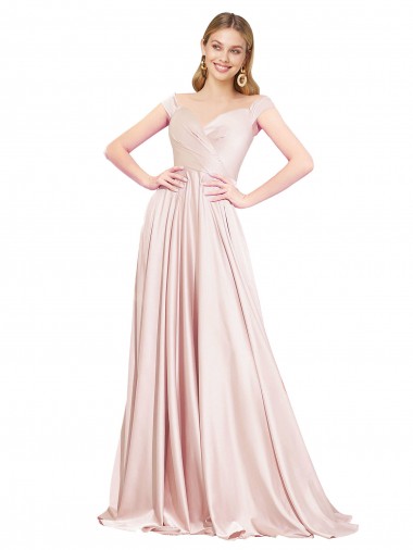 Pink A-Line High Neck Long Formal Evening Gown / Prom Dress / Bridesmaid Dress York