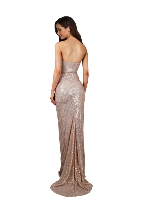 Low Back Champagne Mermaid Scoop Neck Long Formal Evening Gown / Prom Dress / Bridesmaid Dress York
