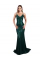 Low Back Dark Green Mermaid V-Neck Long Formal Evening Gown / Prom Dress / Bridesmaid Dress York