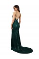 Low Back Dark Green Mermaid V-Neck Long Formal Evening Gown / Prom Dress / Bridesmaid Dress York