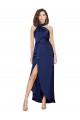 Sapphire A-Line High Neck Long High Low Evening Gown / Prom Dress / Bridesmaid Dress York