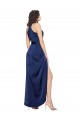 Sapphire A-Line High Neck Long High Low Evening Gown / Prom Dress / Bridesmaid Dress York