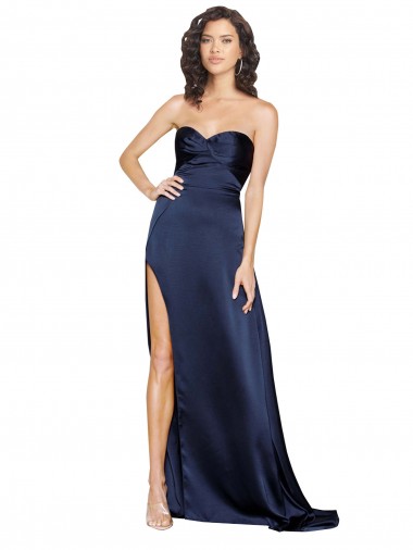 Low Back Sapphire A-Line High Neck Long Formal Evening Gown / Prom Dress / Bridesmaid Dress York