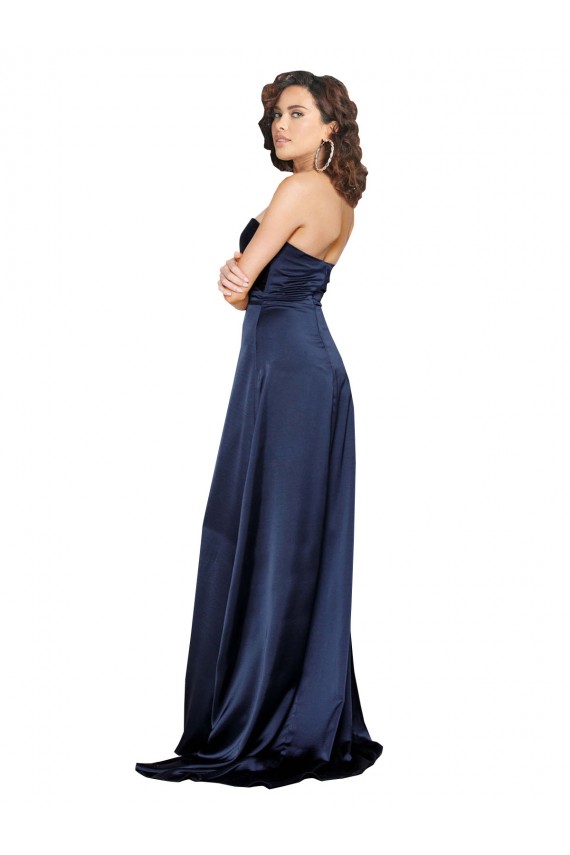 Low Back Sapphire A-Line High Neck Long Formal Evening Gown / Prom Dress / Bridesmaid Dress York