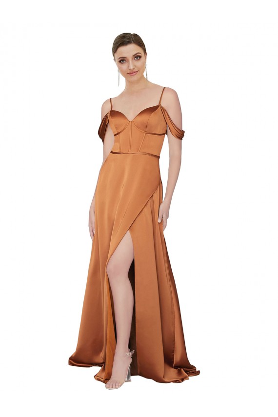 Low Back Orange A-Line Sweetheart Long Formal Evening Gown / Prom Dress / Bridesmaid Dress York
