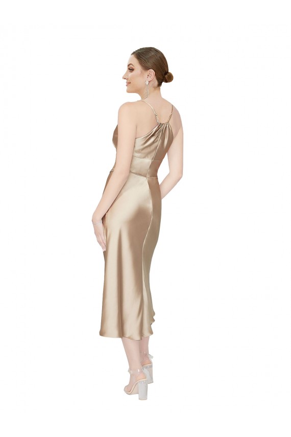 A-Line V-Neck Midi Length Formal Evening Gown / Prom Dress / Bridesmaid Dress York