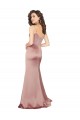 V-Back Dusty Pink Sheath V-Neck Long Black Tie Evening Gown / Prom Dress / Bridesmaid Dress York
