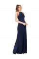 Open Back Sapphire Sheath High Neck Long Formal Evening Gown / Prom Dress / Bridesmaid Dress York