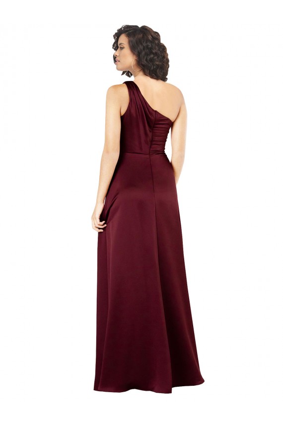 Burgundy A-Line One Shoulder Long Formal Evening Gown / Prom Dress / Bridesmaid Dress York