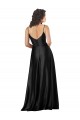 Low Back Black A-Line V-Neck Long Formal Dress / Bridesmaid Dress York