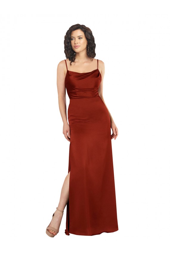 Low Back Red A-Line Square Neck Long Formal Evening Gown / Prom Dress / Bridesmaid Dress York