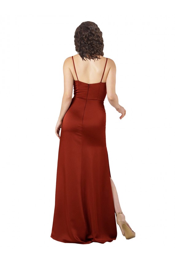 Low Back Red A-Line Square Neck Long Formal Evening Gown / Prom Dress / Bridesmaid Dress York