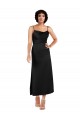 Black A-Line Cowl Neck Tea Length Formal Evening Gown / Prom Dress / Bridesmaid Dress York