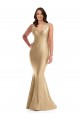 V-Back Soft Gold Mermaid V-Neck Long Formal Plus Size Evening Gown / Prom Dress / Bridesmaid Dress York