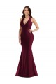 Open Back Burgundy Mermaid V-Neck Long Formal Plus Size Evening Gown / Prom Dress / Bridesmaid Dress York