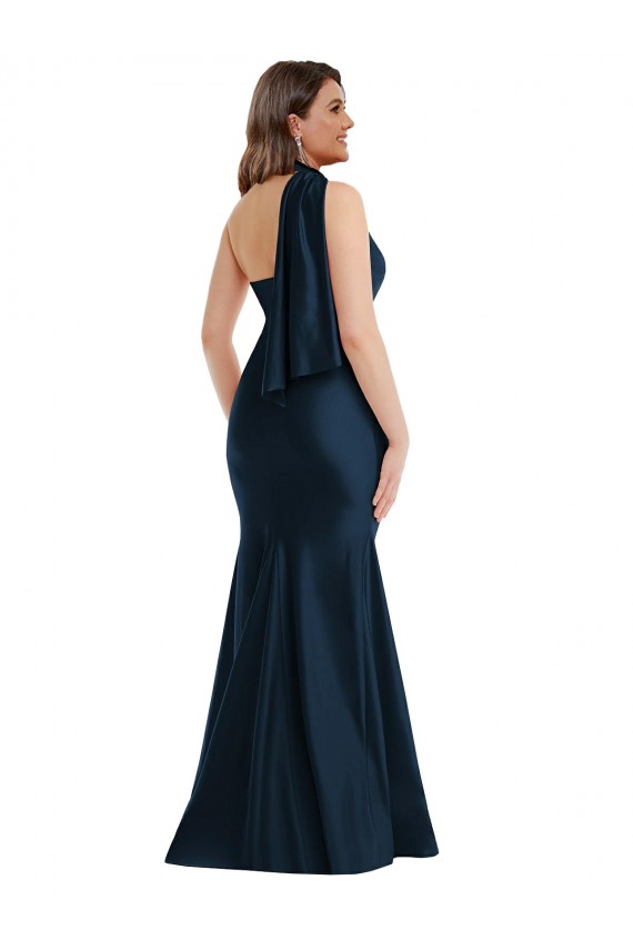Dark Navy Mermaid Halter Neck Long Formal Plus Size Evening Gown / Prom Dress / Bridesmaid Dress York