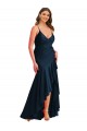 Dark Navy Mermaid Spaghetti Straps Long High Low Plus Size Evening Gown / Prom Dress / Bridesmaid Dress York
