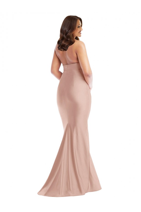 Open Back Dusty Pink Mermaid Halter Neck Long Formal Plus Size Evening Gown / Prom Dress / Bridesmaid Dress York