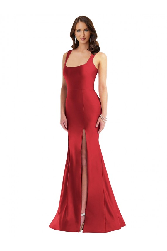 Red Mermaid Square Neck Long Formal Plus Size Evening Gown / Prom Dress / Bridesmaid Dress York
